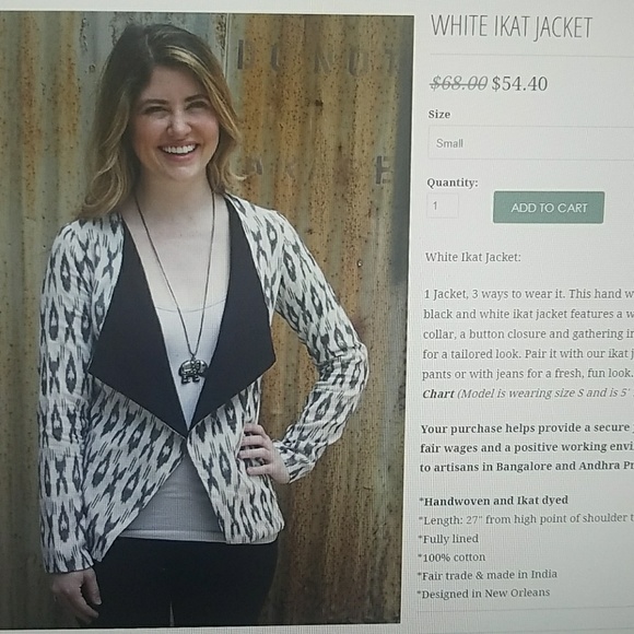 Ikat Fair Trade Cotton Jacket - Picture 2 of 3